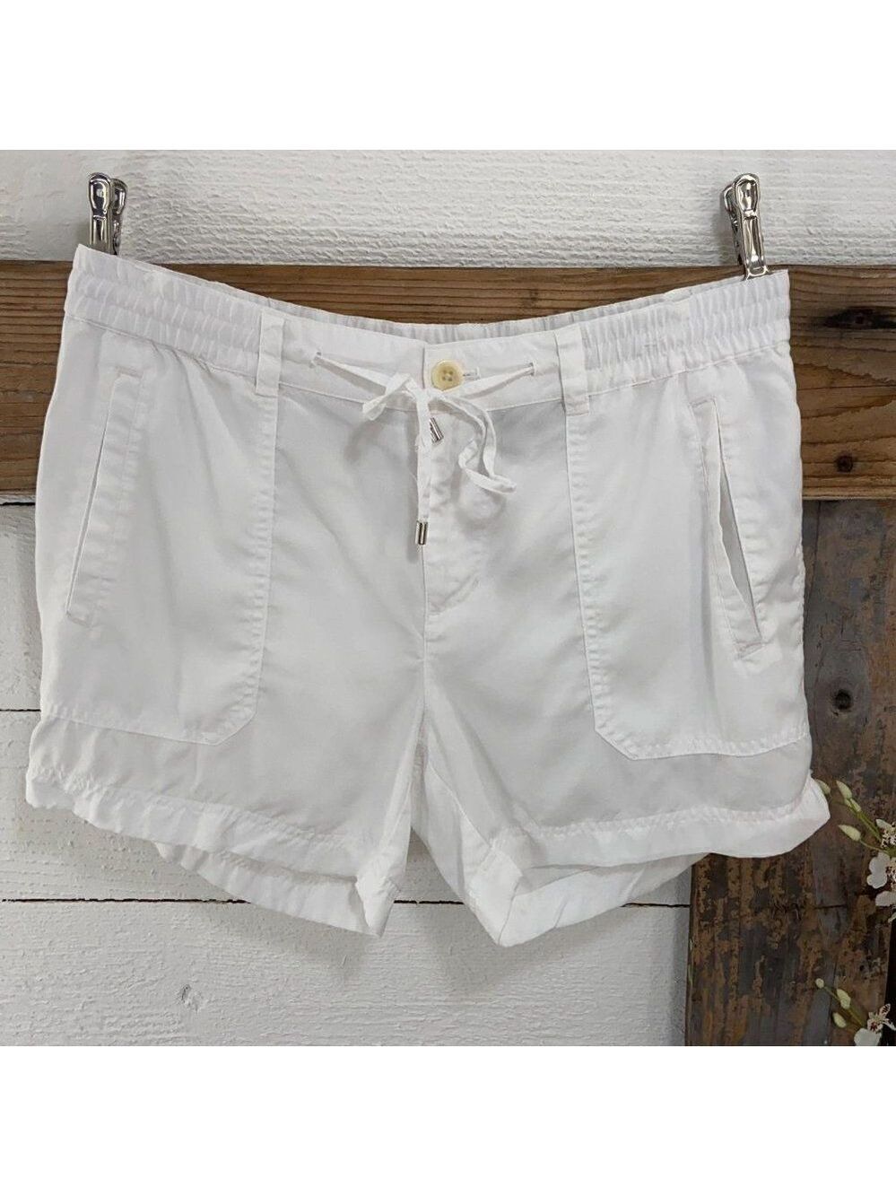 Lauren Ralph Lauren White Camp Shorts Draw String